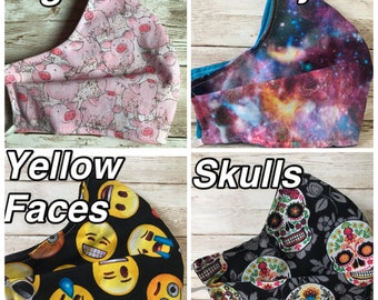 Masque facial en tissu lavable : masque en coton réversible pour adolescents/femmes