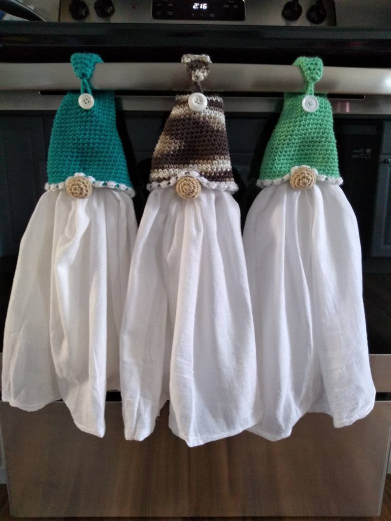 Gnome Kitchen Towel Holders Scandinavian Gnome Crochet kitchen holder image 7