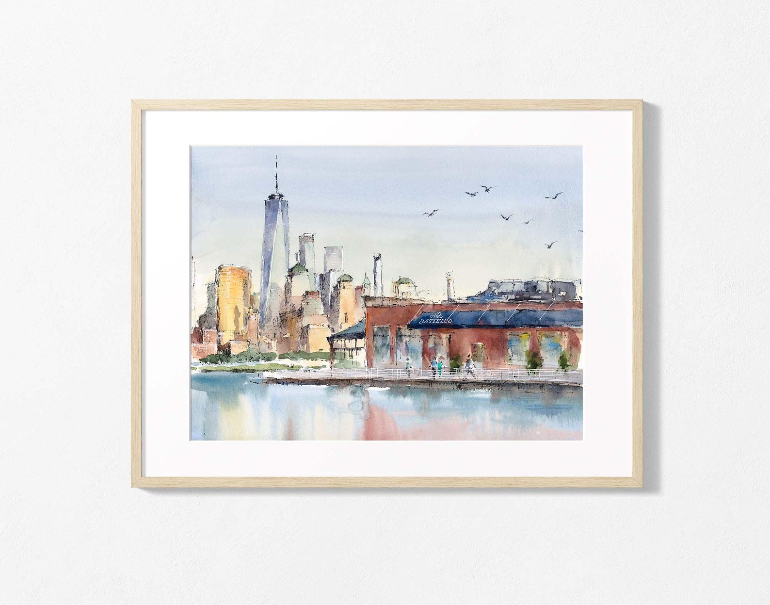 Battello, Jersey City - 8.5 x 11 inches, Matted 11x14"