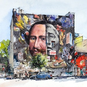 Mural &quot;Native&quot; by Gaia, Jersey City