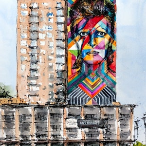 David Bowie Wandbild , Jersey City
