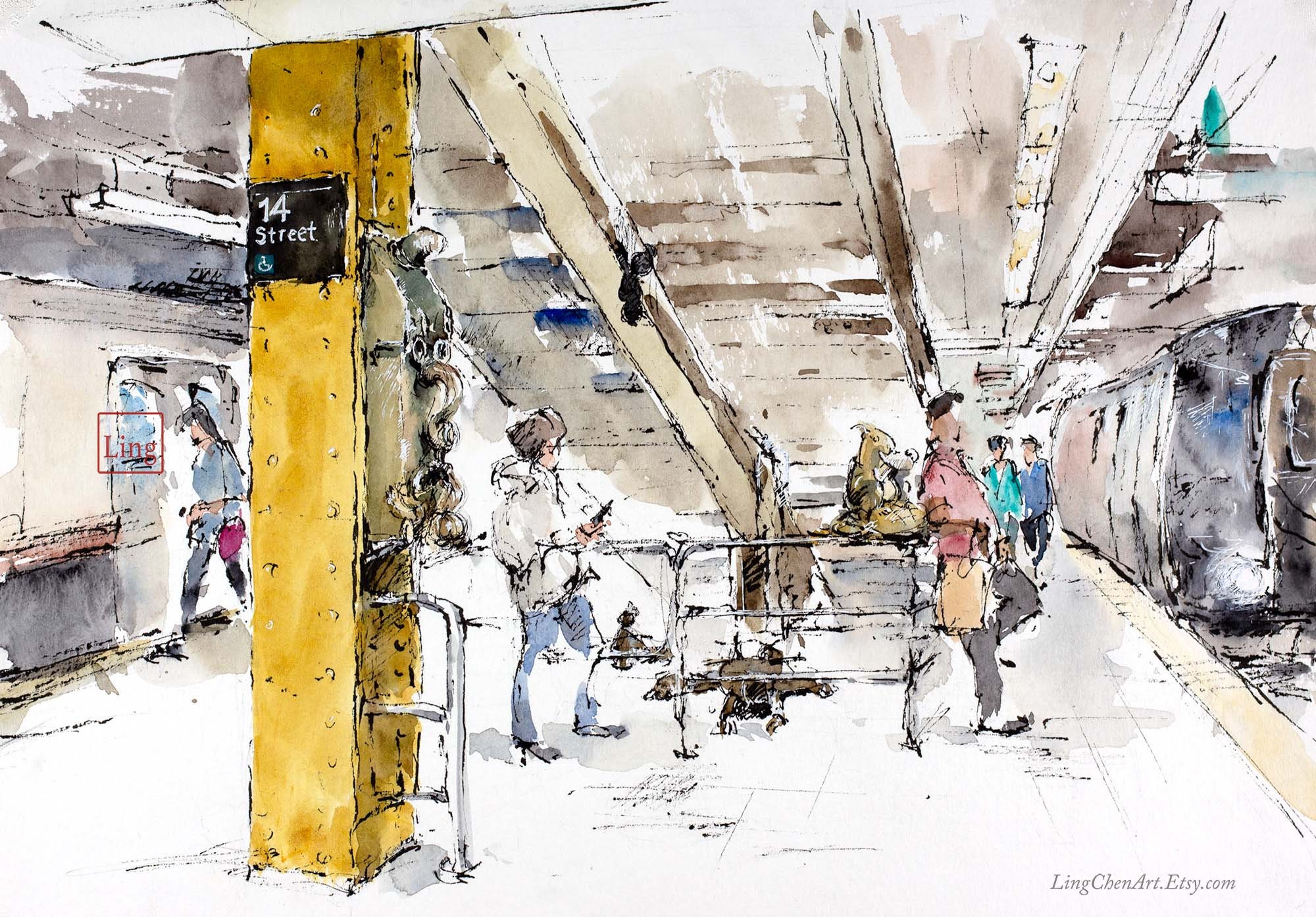 NYC Subway Art | 14th St/8th Ave | New York City Painting by