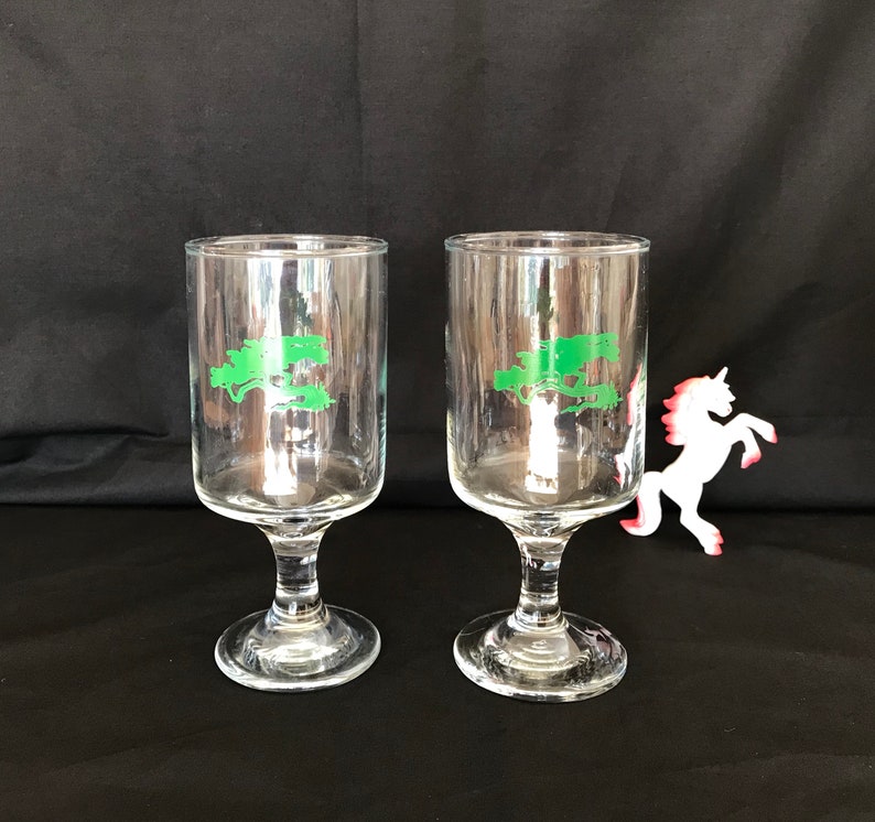 Quirky Wine Glasses with a Juniper Bonsai