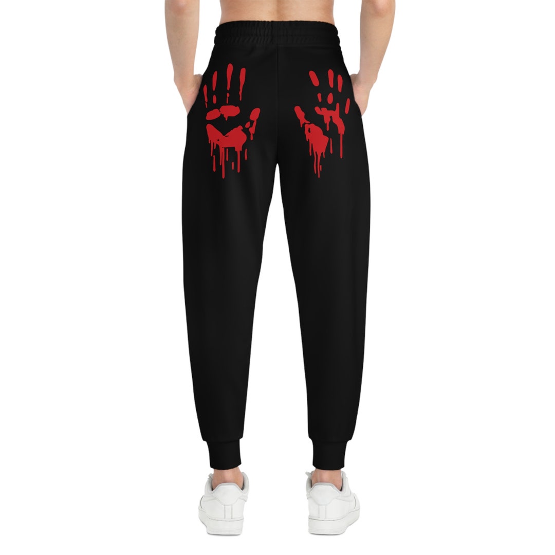 Booty Handprint Spooky Athletic Joggers, Halloween Pants, Spooky