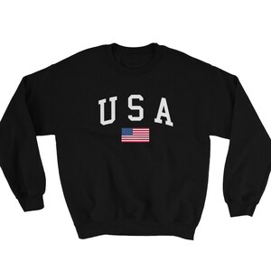 USA Pullover Sweatshirt - USA Crewneck - USA Sweatshirt - American Flag Pullover Sweatshirt - Sweatshirts for Men - Sweatshirt for Women