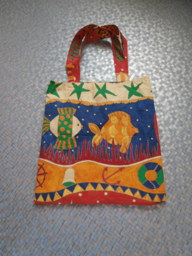 Tote bag in tropical fish design