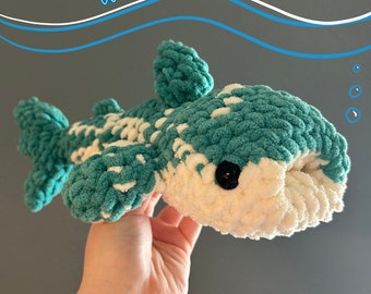 Tiburón ballena de crochet, Peluche de crochet, Animal de peluche de crochet, Ballena, Tiburón ballena, Amigurumi, Peluche, Idea de regalo, Regalo para niños, Tema acuático