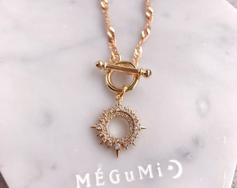 【2plan】23FW★ [MADE] 044 Twinkle cubic toggle necklace Amazon.com: Toggle Paperclip Link Chain Necklace Cubic