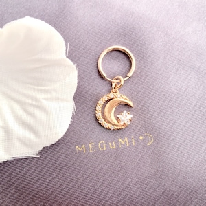 Crescent and CZ Star Endless Hoop Earrings. 18K Gold-Filled Charm Earrings/Dainty Hoop Earrings/ Minimalistic Hoop/ 12mm/16mm Hoop