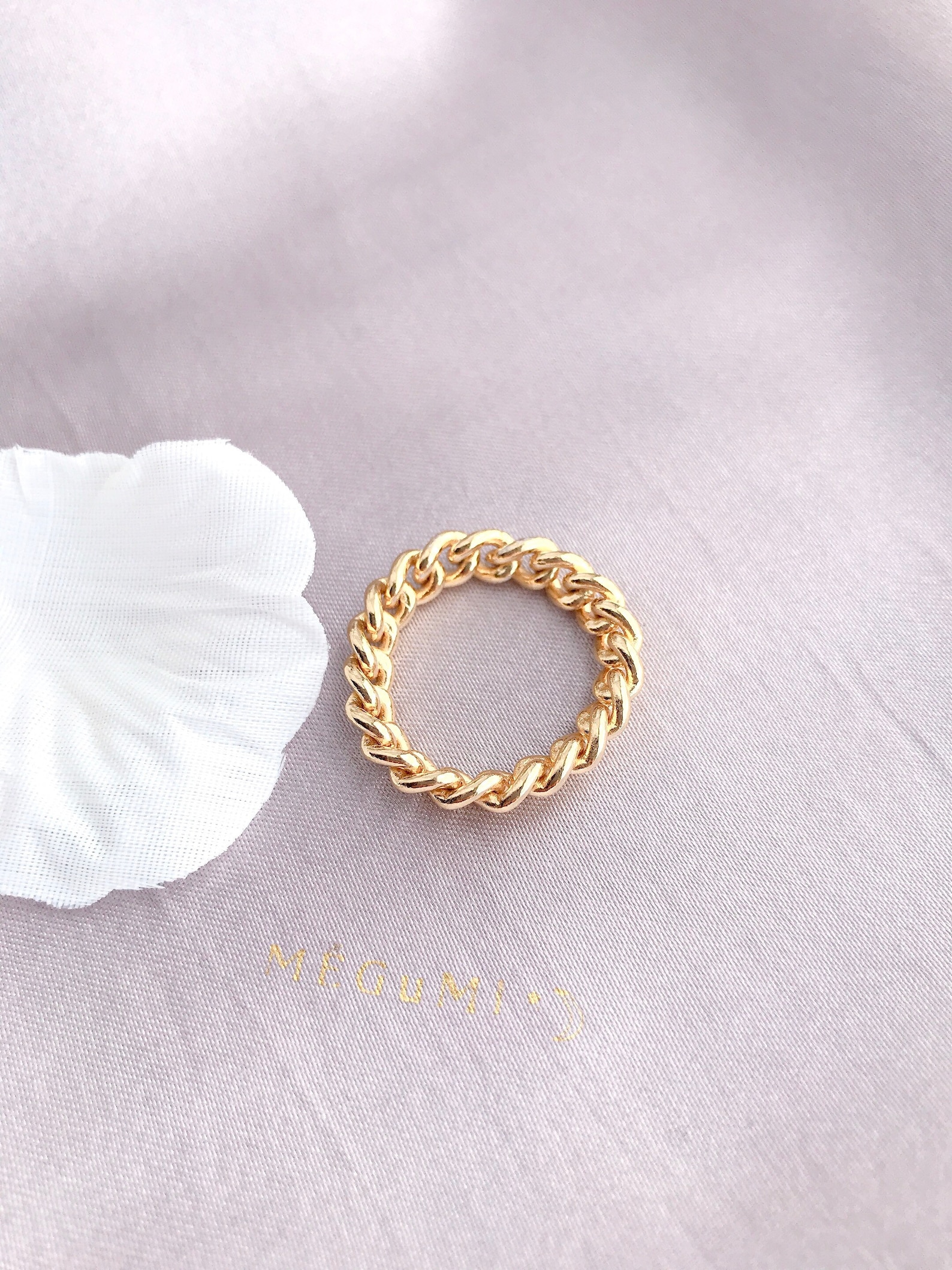 CHUNKY CHAIN RING 24K Gold-filled Simple Chain Ring. | Etsy