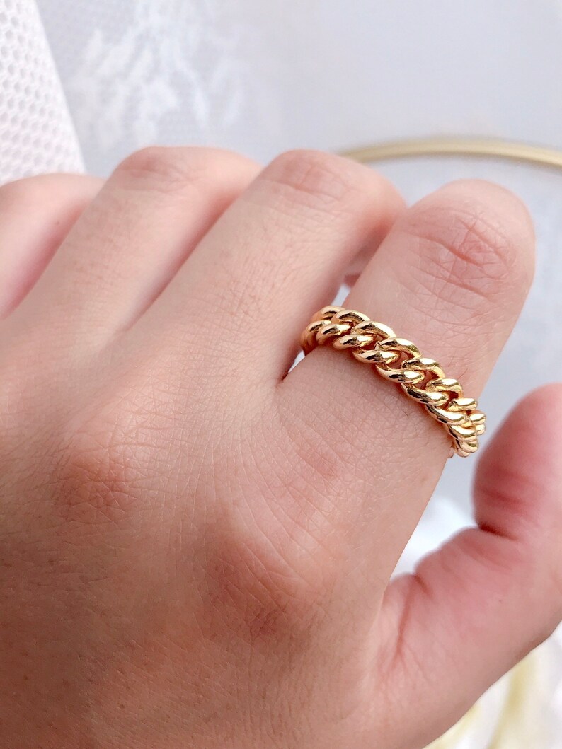 CHUNKY CHAIN RING 24K GoldFilled Simple Chain Ring. Etsy
