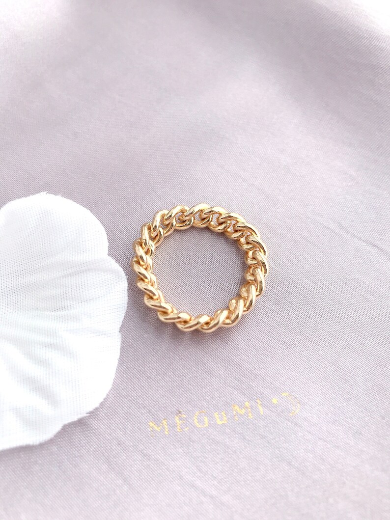 CHUNKY CHAIN RING 24K Gold-filled Simple Chain Ring. - Etsy