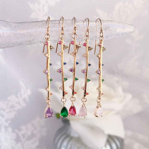 Colourful dangle earrings sale