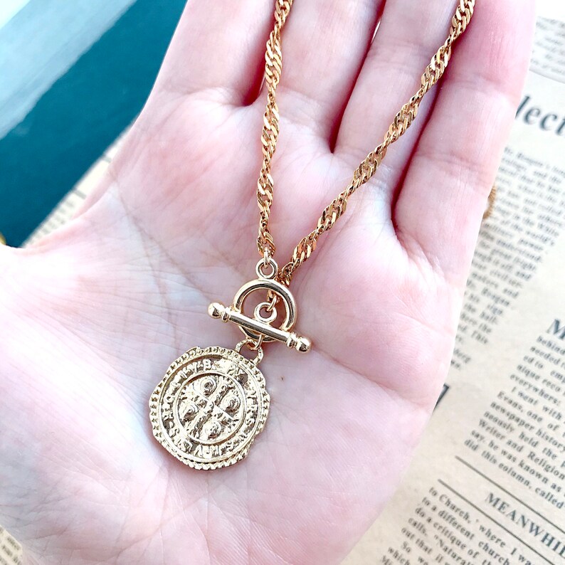 Cross Medallion Toggle Necklace main image 1