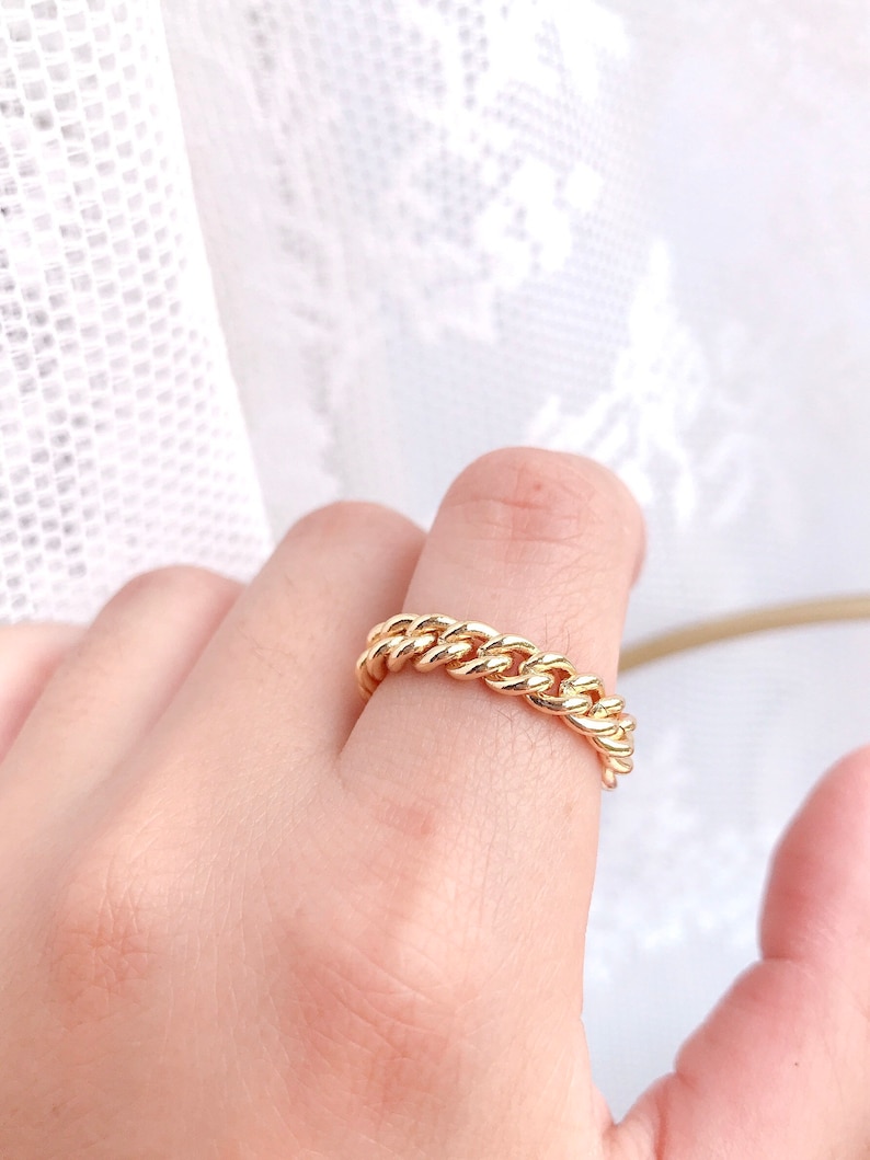 CHUNKY CHAIN RING 24K Gold-filled Simple Chain Ring. - Etsy