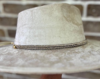 Banda ajustable para sombrero con diamantes de imitación - Banda brillante para sombrero de rodeo