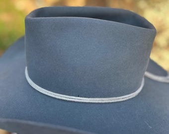 Banda para sombrero con diamantes de imitación brillantes: banda para sombrero plateada ajustable