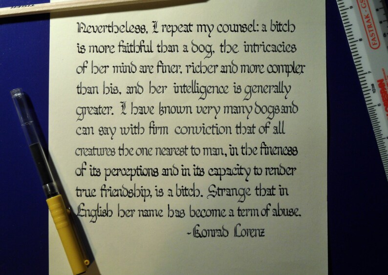 Custom Hand Written Calligraphy Poem/Quote/Excerpt image 8