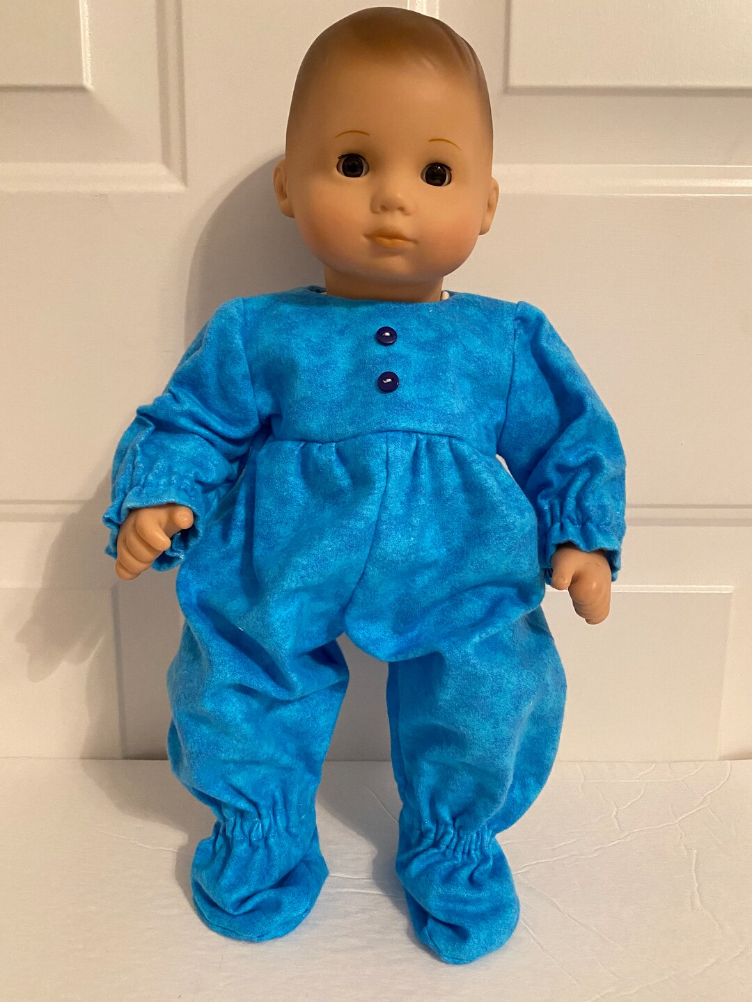 15 Doll Onesie/sleeper Blue Tie Dye Footed Sleeper Etsy