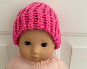 15" Doll Toboggan - Pink  Knitted Doll Toboggan