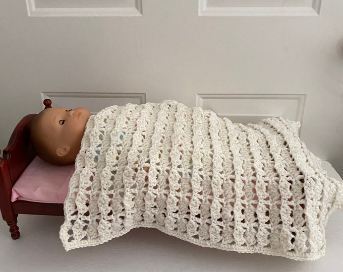 15 Doll Blanket Soft White Shell Crochet Doll Blanket, Coverlet Etsy