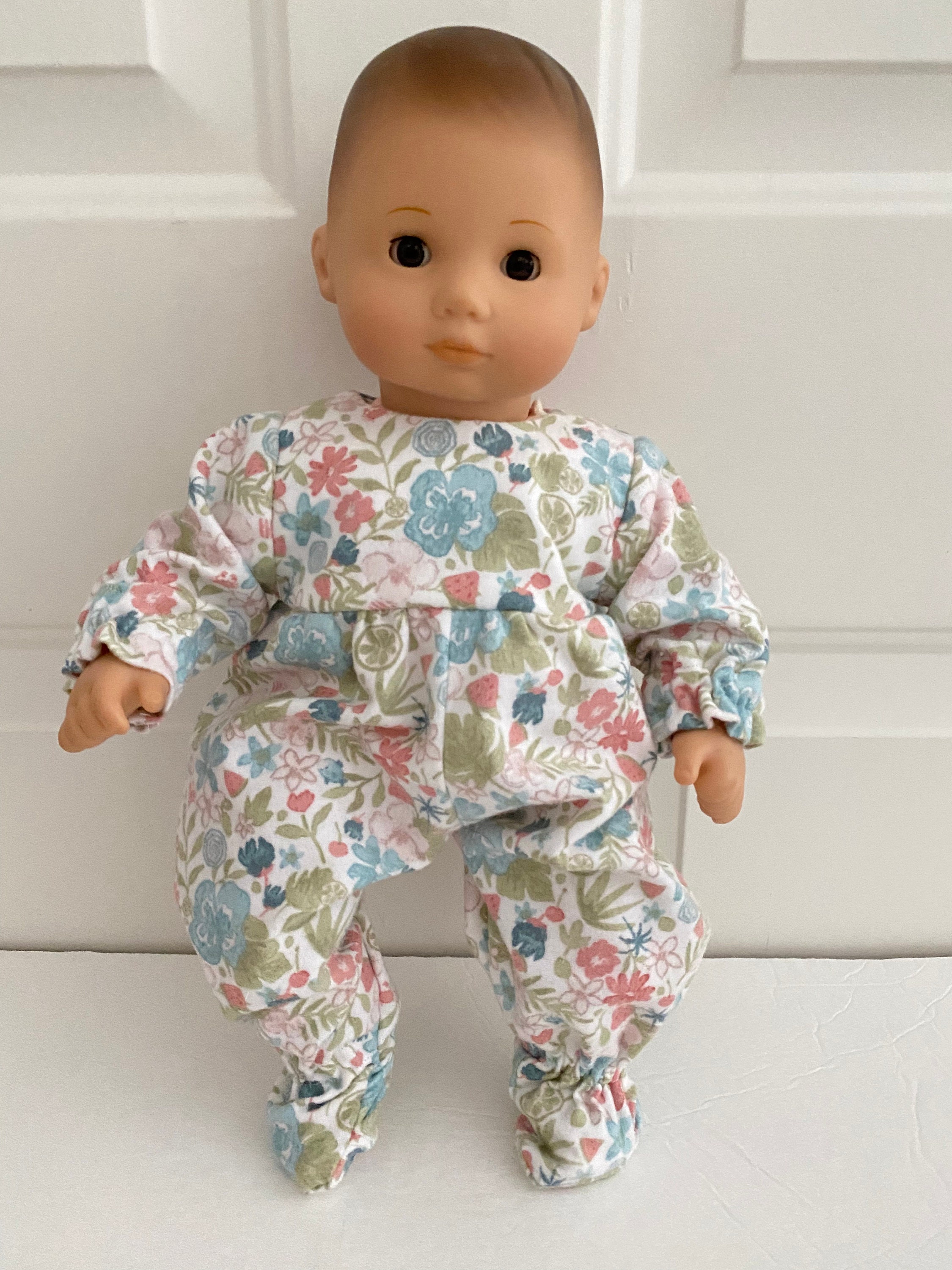 15 Doll Onesie/Sleeper Flower Flannel Footed Onesie Etsy