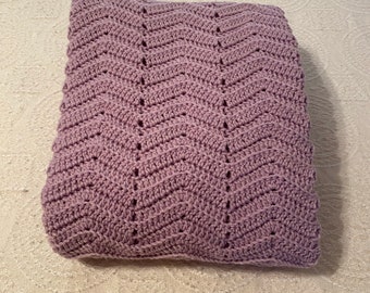 Crochet  Afghan - Lavender Crochet Blanket, Throw, Coverlet , Home Decor