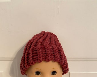 15" Doll Toboggan - Berry  Knitted Doll Toboggan