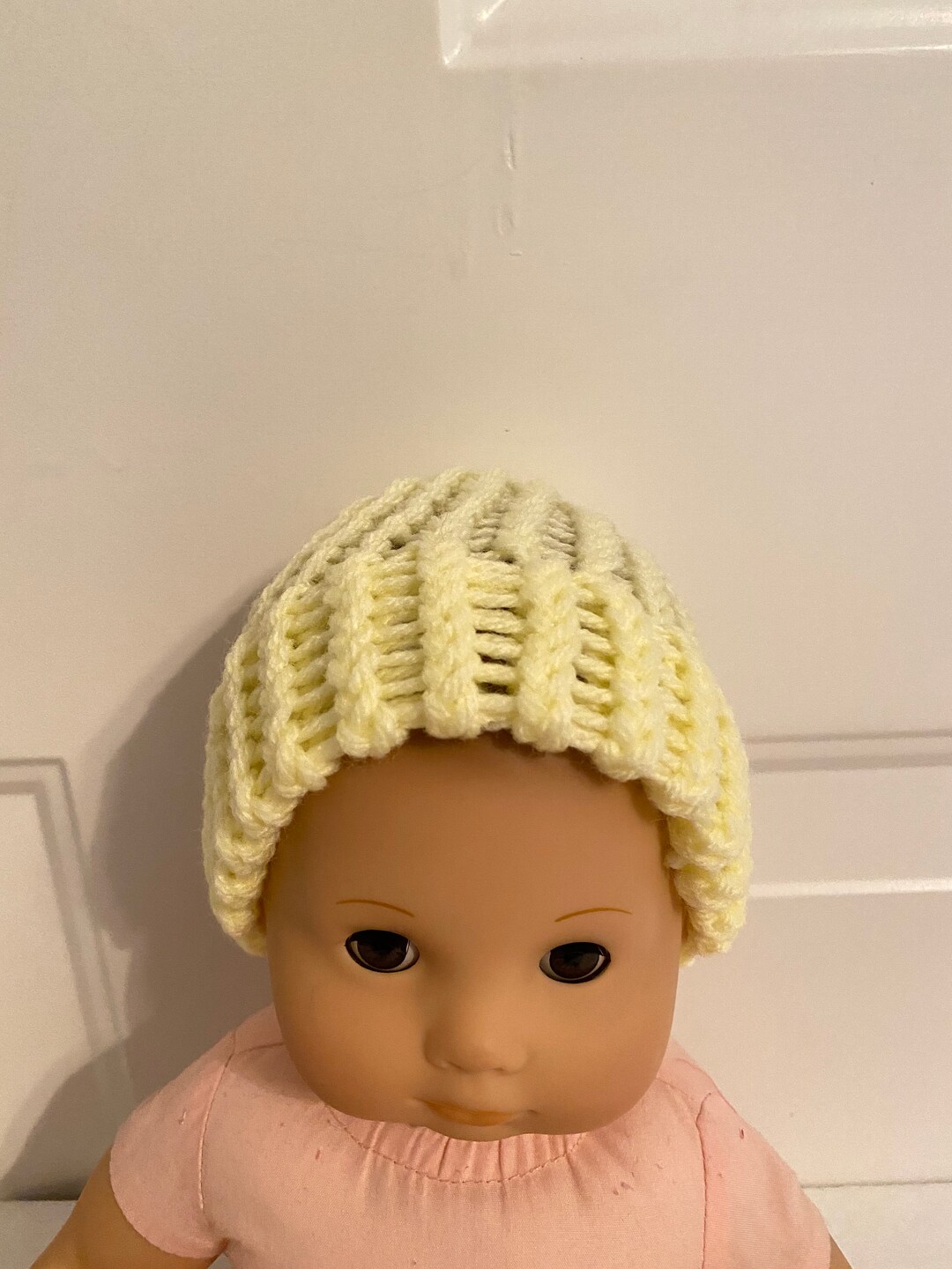 15 Doll Toboggan Yellow Knitted Doll Toboggan Etsy