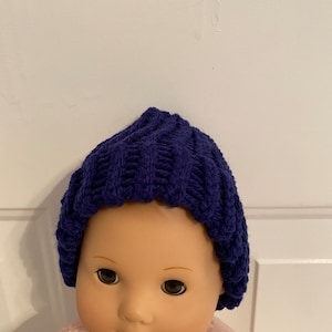 15&quot; Doll Toboggan - Navy  Knitted Doll Toboggan