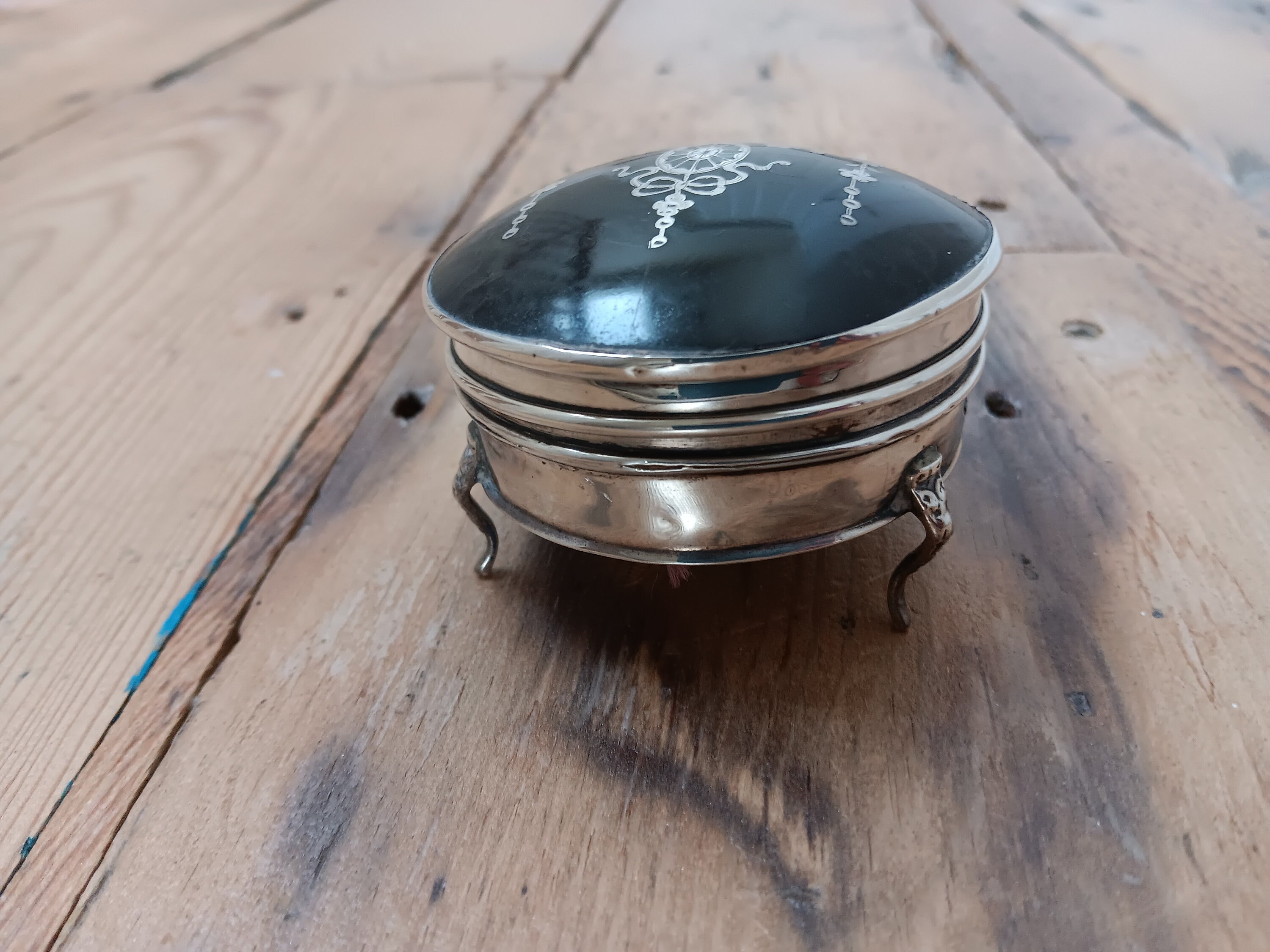 Silver and Tortoise Shell Trinket Box - Etsy