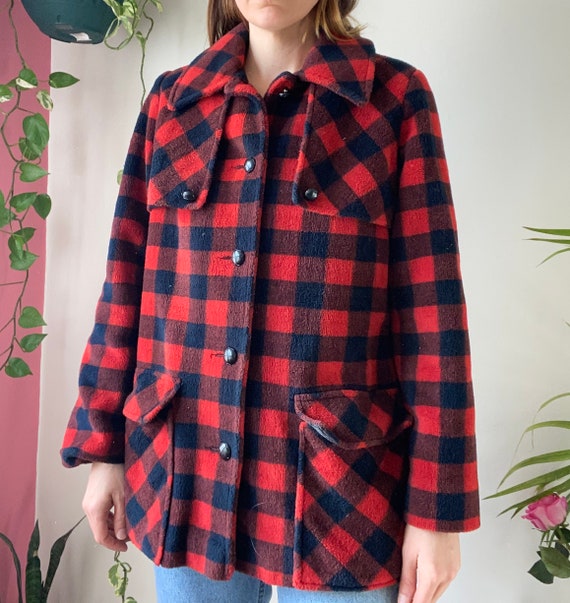 Sears 60s 70s Plaid Jacket Vintage Soft Winter Re… - image 3