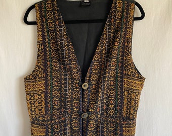 Vintage Print Vest colorful boho hippie festival