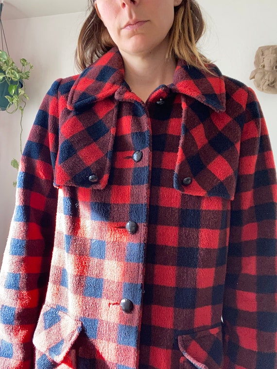 Sears 60s 70s Plaid Jacket Vintage Soft Winter Re… - image 6