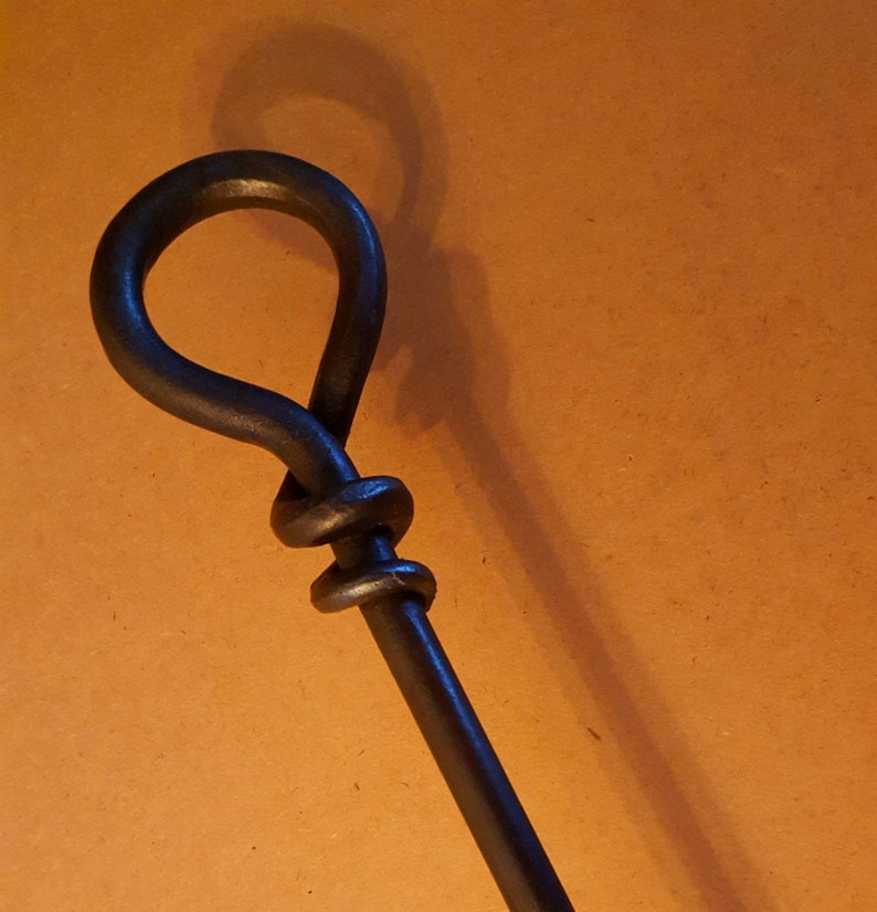 Hand forged fire poker. Loop handle 3/8 x 35 | Etsy