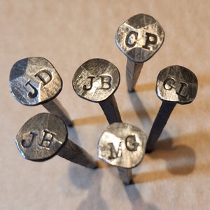 Personalized Hand Forged Square Nails. Birthday, Groomsmen or Anniversary gift!