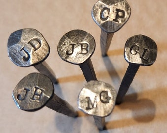 Personalized Hand Forged Square Nails. Birthday, Groomsmen or Anniversary gift!