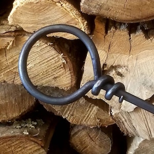 Fire poker.  Loop handle  3/8&quot; x 28&quot;