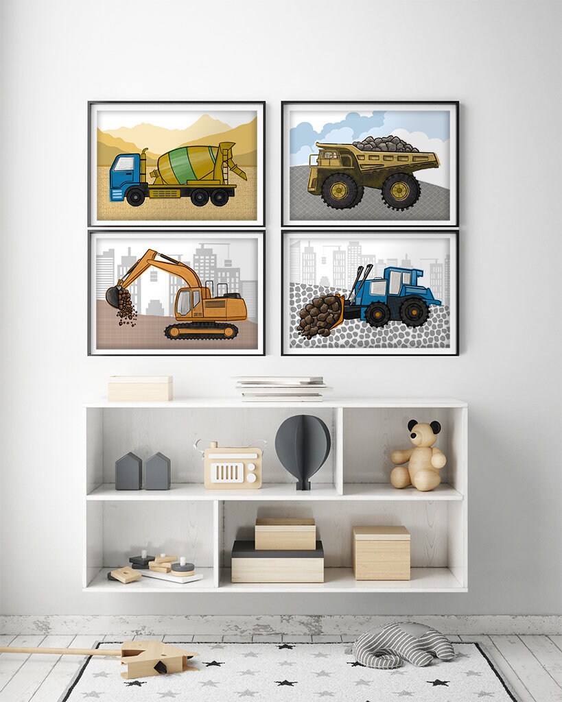 Dump Truck Wall Decor, Dump Truck Print, Transportation Wall Decor,kids