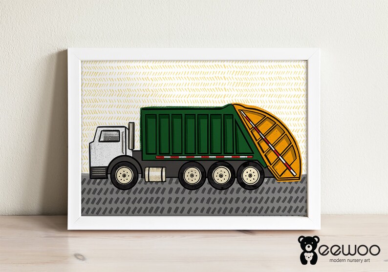 Garbage Truck Wall Decor, Truck Print,transportation Wall Decor,kids