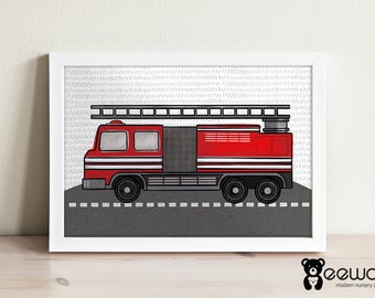 Ladder Truck Print Fire Truck Print Fire Truck Printable - Etsy