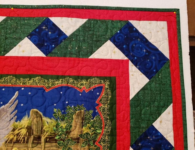 Quilted Christmas Lap/throw Wall Quilt Etsy