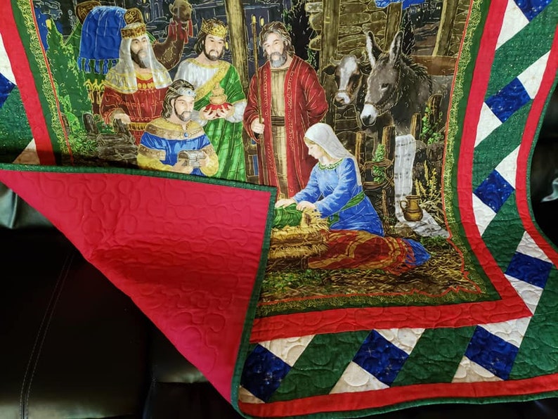 Quilted Christmas Lap/throw Wall Quilt Etsy