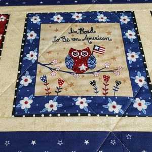 Patriotic Quilted Table Runner / Red White and Blue Runner - Etsy