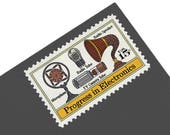 Pack of 25 Unused Progress in Electronics Postage Stamps - 15c - Vintage 1973 - Unused - Quantity of 25