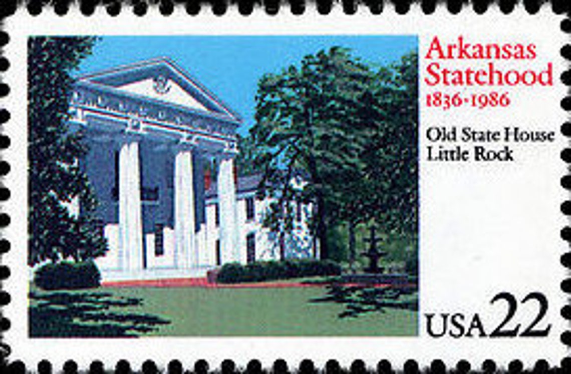 Pack of 25 Unused Arkansas Statehood Stamps 22c Vintage Etsy