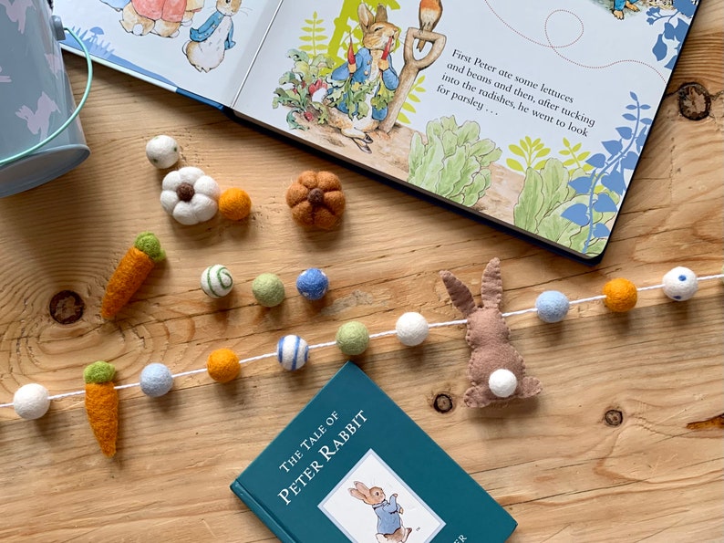 Felt Peter Rabbit Pattern Handmade Felt Peter Rabbit Garland – Nursery Bunting Decoration - Etsy