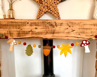 Handmade Felt Woodland Garland: Autumn Decor