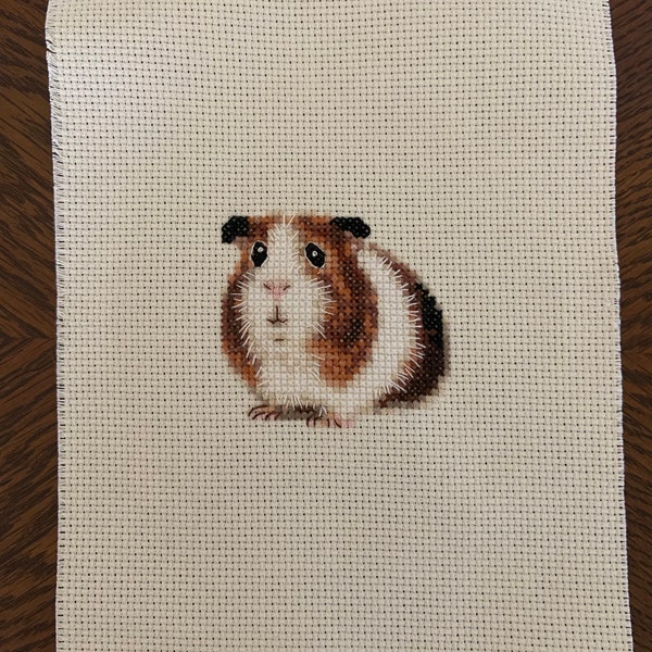 Unframed Cross Stitch of Guinea Pig