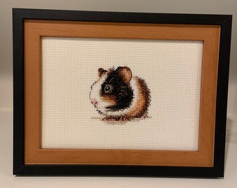 Baby Guinea Pig Framed Cross Stitch